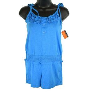Blue Sleeveless Ruffled Romper Medium M (10/12)